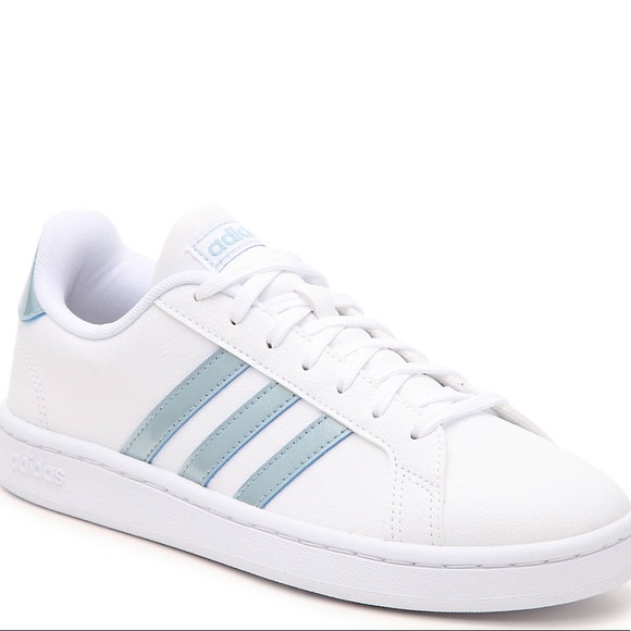 adidas grand court blue stripe